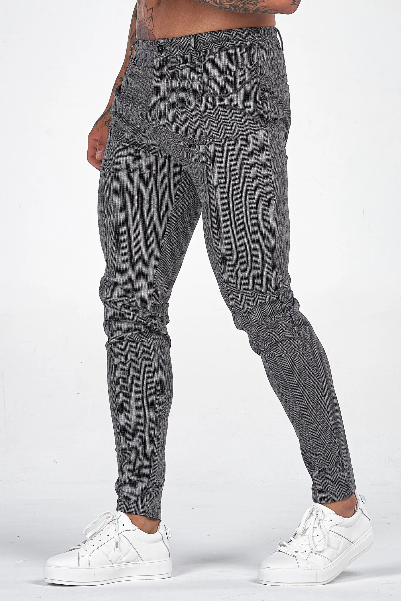 LE PANTALON CHEVRON - GRIS FONCÉ