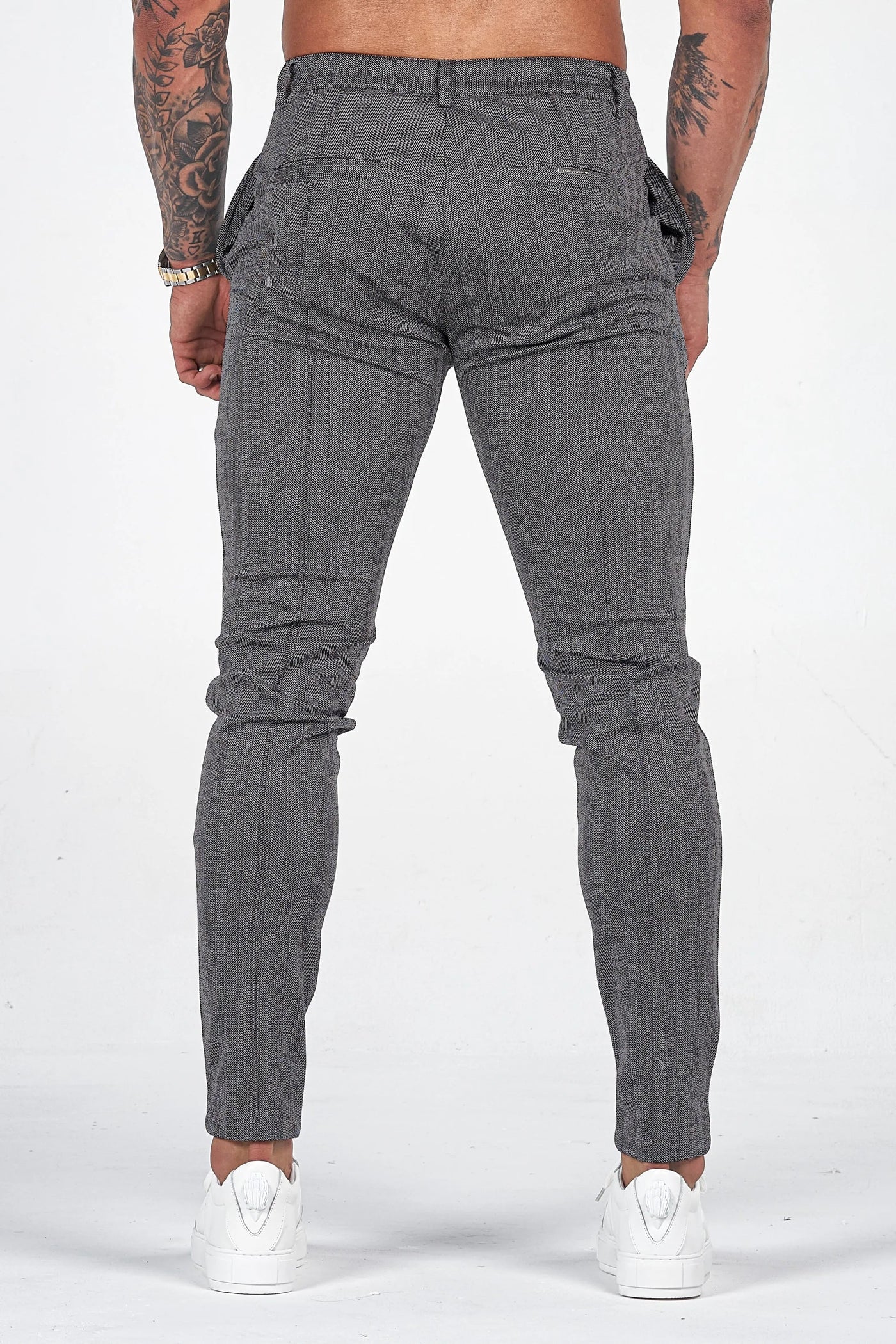 LE PANTALON CHEVRON - GRIS FONCÉ