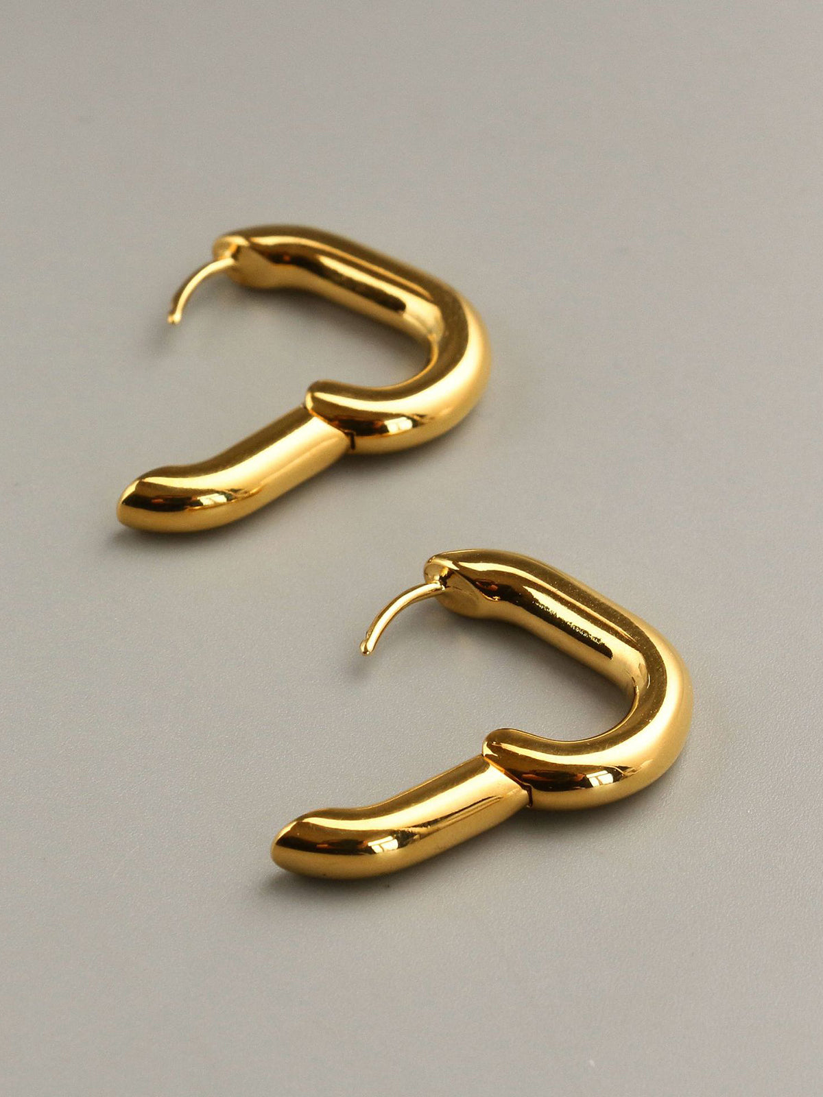 AMARE Boucles d'Oreilles Hoop Rectangulaires Minimalistes