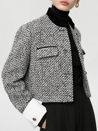 Blazer court en tweed bouclé 