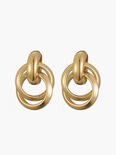 AMARE Boucles d'Oreilles Dangle Multi-Hoops Torsadées