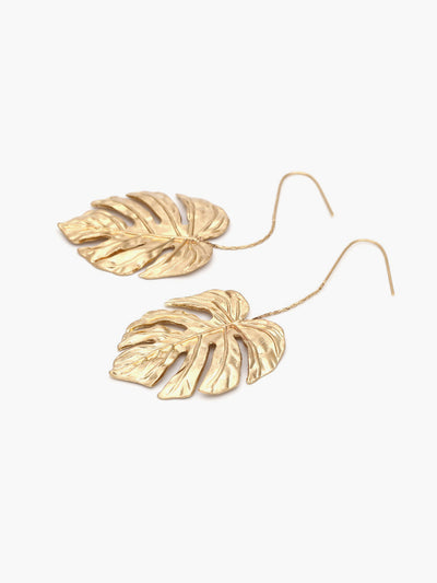 AMARE Boucles d'Oreilles Pendantes Feuille de Palmier Bohémiennec