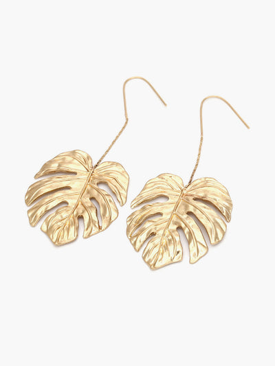 AMARE Boucles d'Oreilles Pendantes Feuille de Palmier Bohémiennec