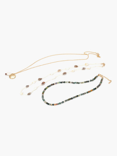 AMARE Collier Multi-Couches Coquillage et Perles Multicolores