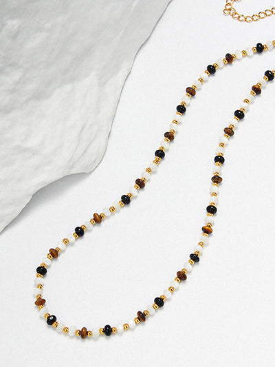 Tiger Eye Stone Beaded Necklace