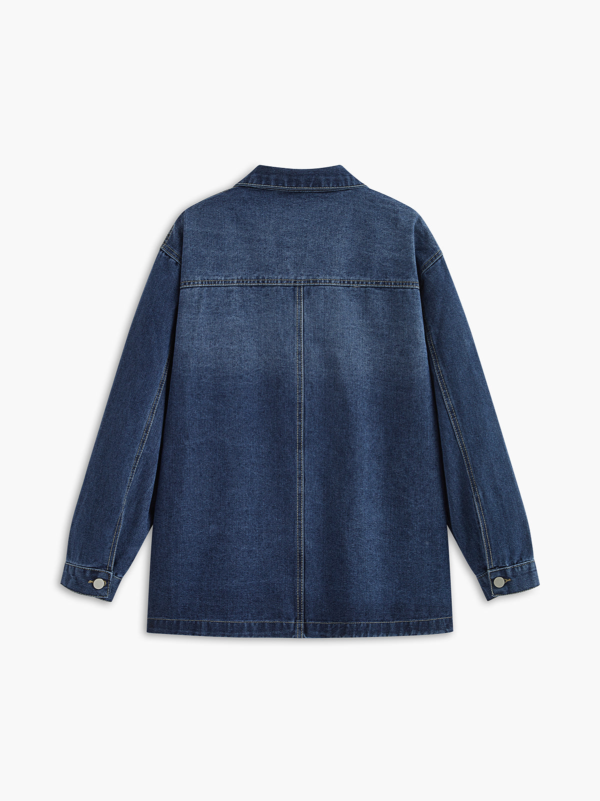 Veste en jean décontractée à revers boutonnés 