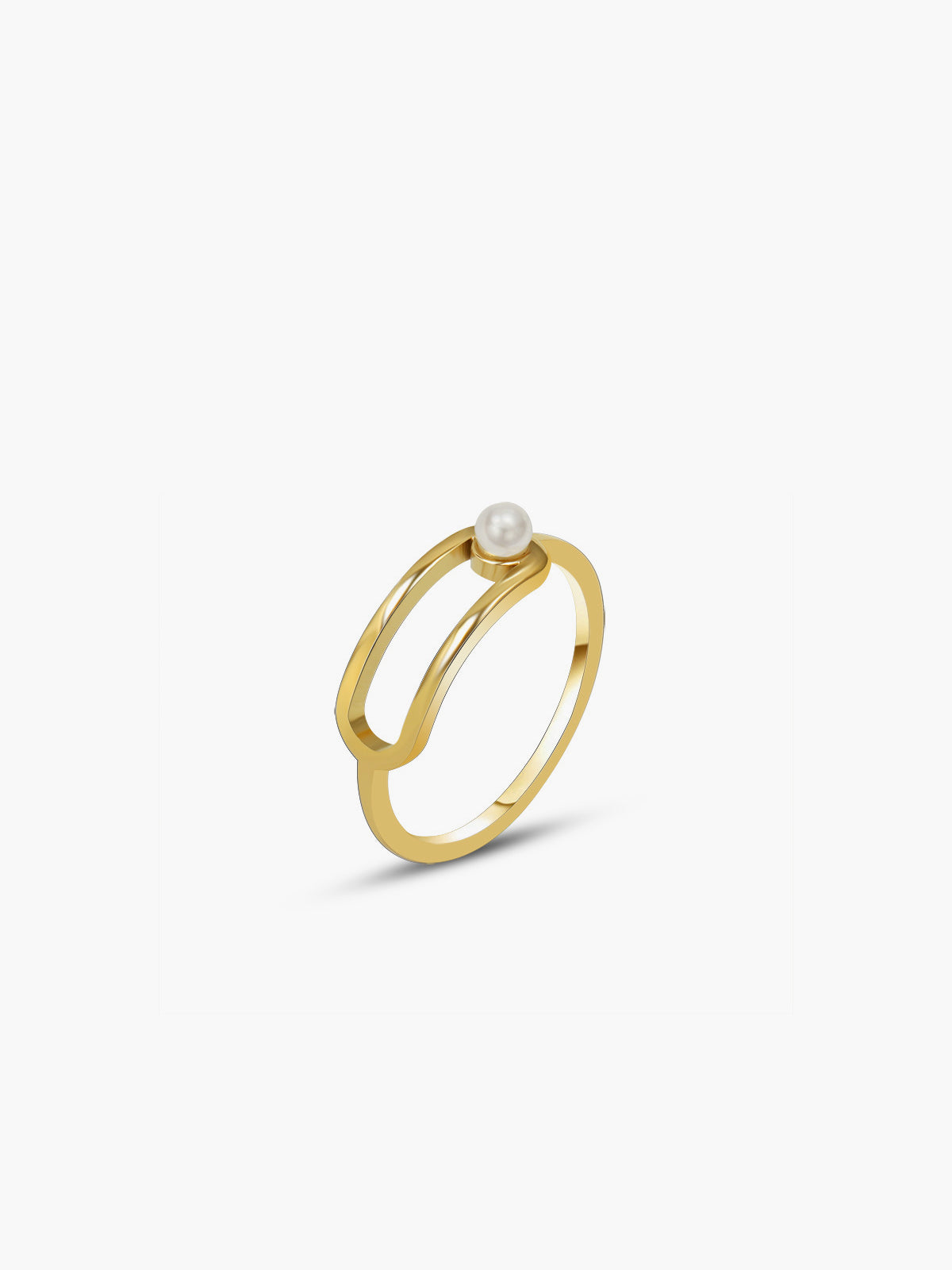 AMARE Bague Perle Creuse Dorée 1pc