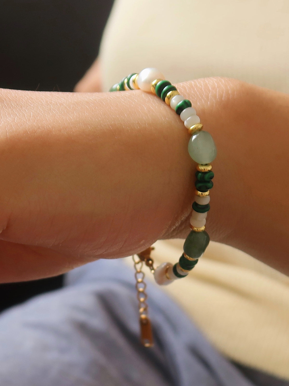 AMARE Bracelet Perle Malachite Colorée