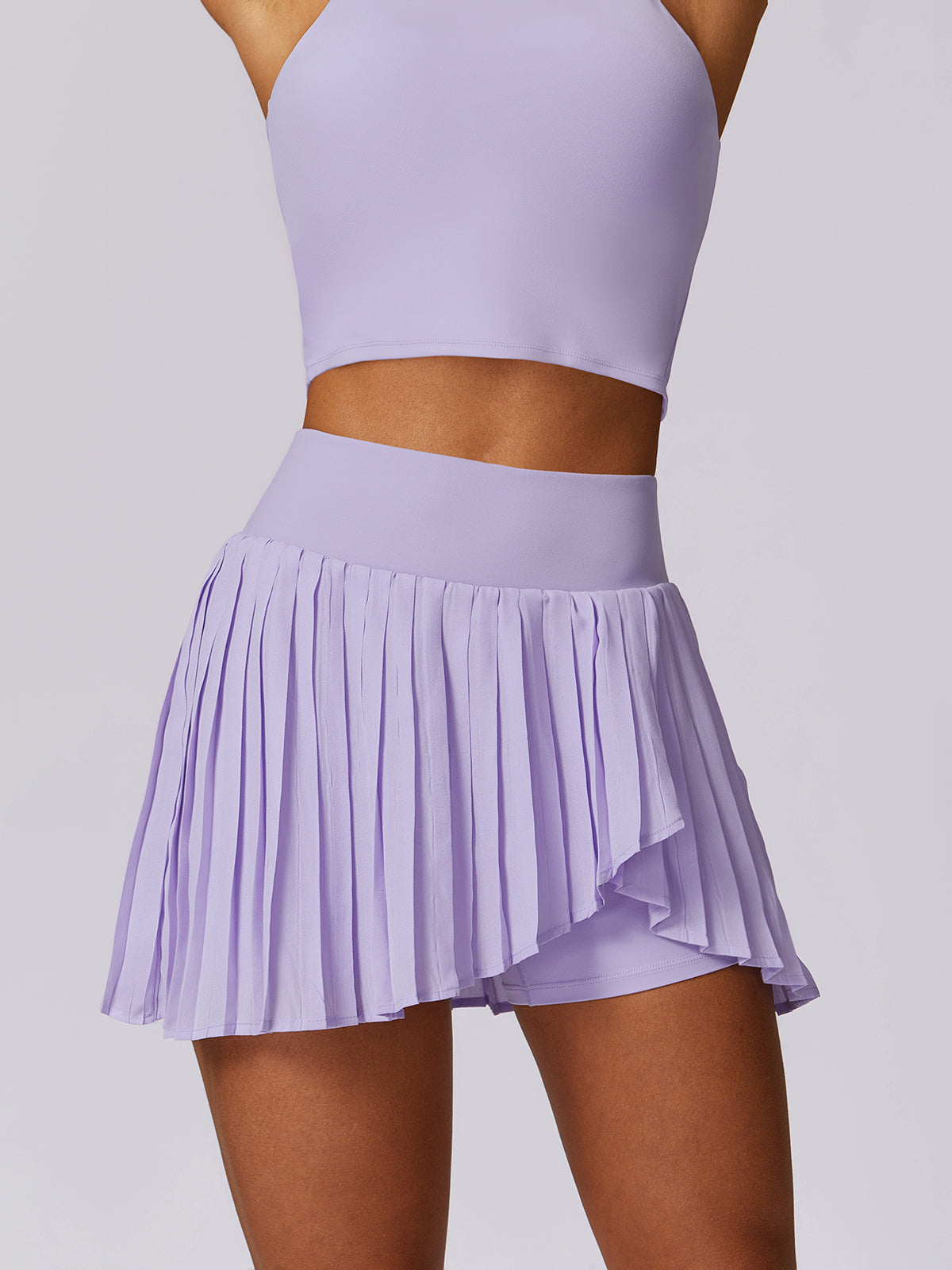 Pleated Pockets Active Skirt