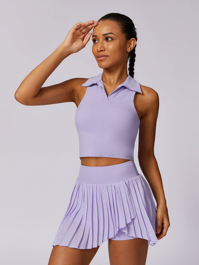 Pleated Pockets Active Skirt