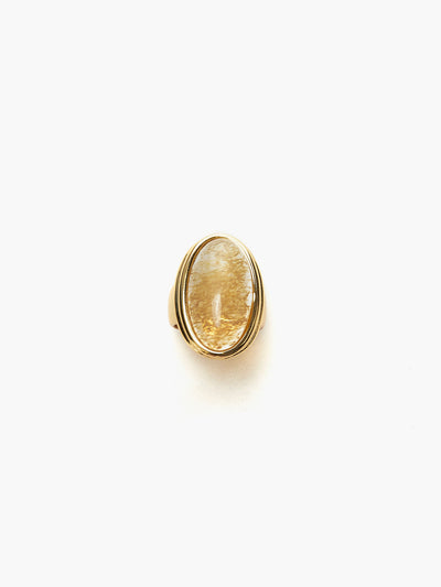 AMARE Bague Cristal Jaune Sunshine Citrine pour la Prospérité