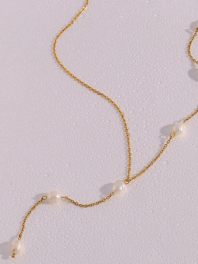 Y-Shape Pearl Pendant Necklace