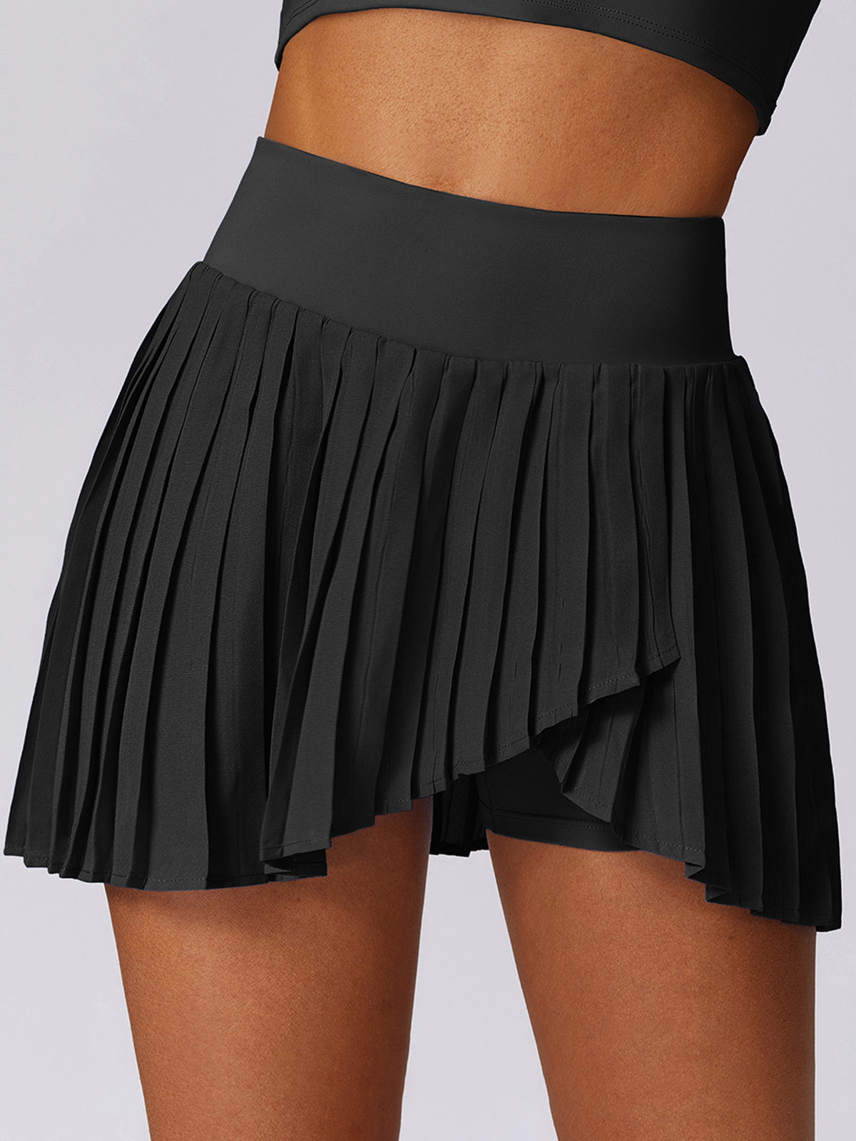 Pleated Pockets Active Skirt