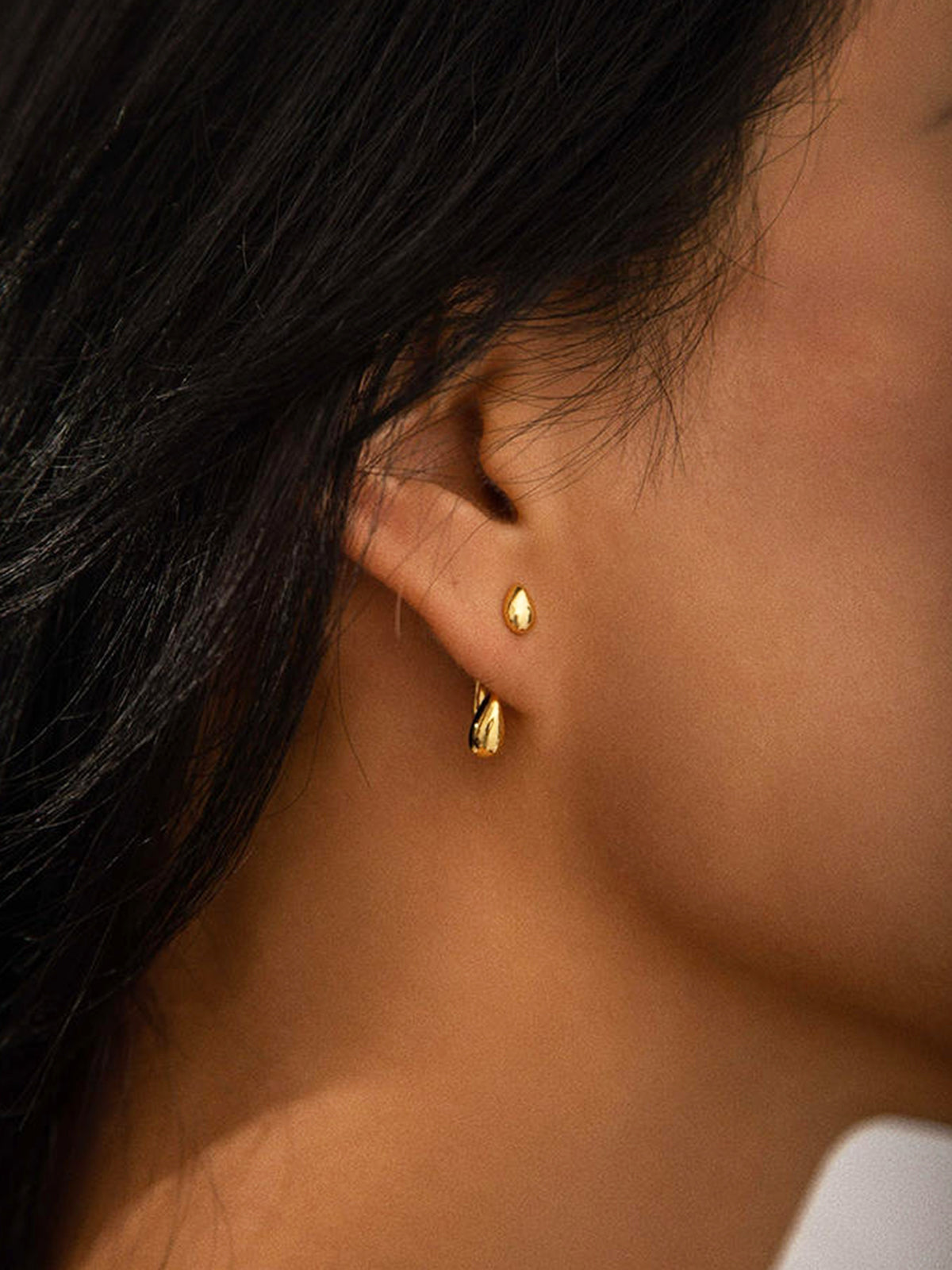 AMARE Boucles d'Oreilles Double Goutte d'Eau