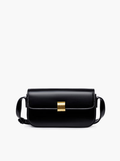 Glossy Buckle Clutch & Shoulder Bag