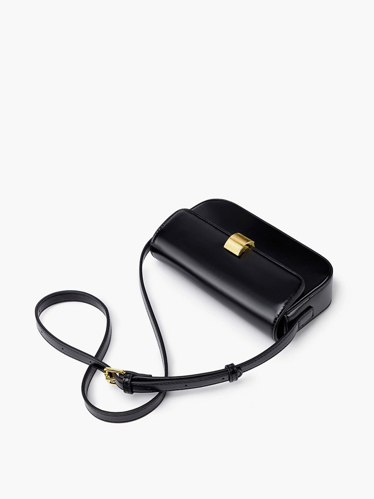 Glossy Buckle Clutch & Shoulder Bag