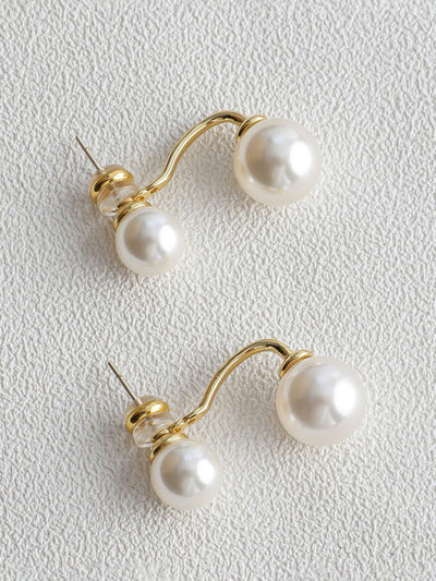 AMARE Boucles d'Oreilles Élégantes Double Perle