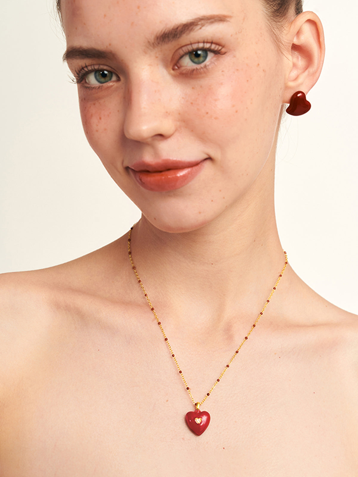 Vintage Red Heart Necklace