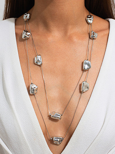 Double-Layer Irregular Stones Necklace