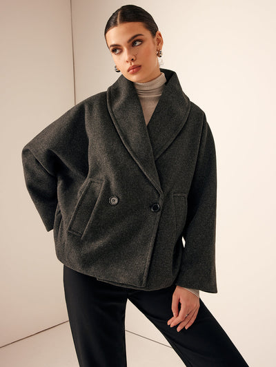 Manteau ample à poches en tweed 