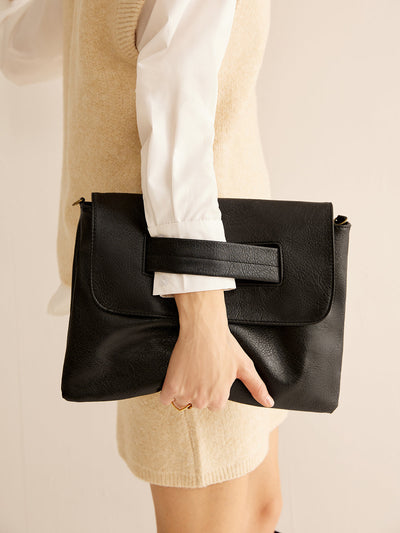 Large Capacity Soft Flap Clutch Bag