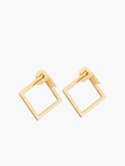 AMARE Boucles d'Oreilles Géométriques Carrées Minimalistes