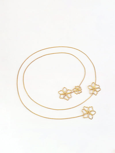 Golden Floral Drop Necklace