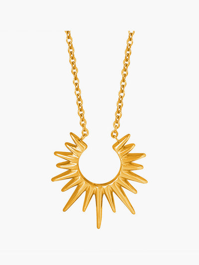 Golden Sunburst Pendant Necklace