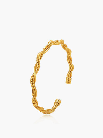 AMARE Bracelet Ouvert Minimaliste Twist Plaqué Or 18K