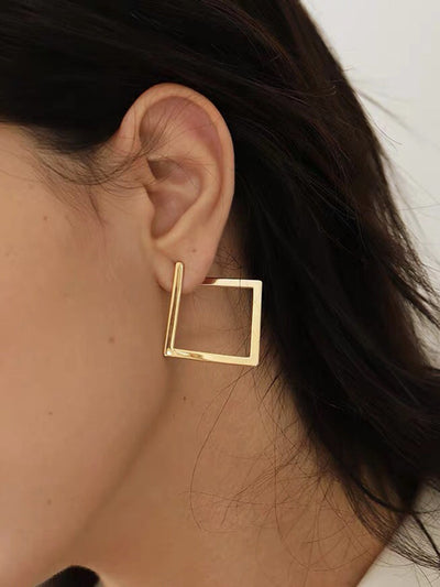 AMARE Boucles d'Oreilles Drop Carrées Minimalistes