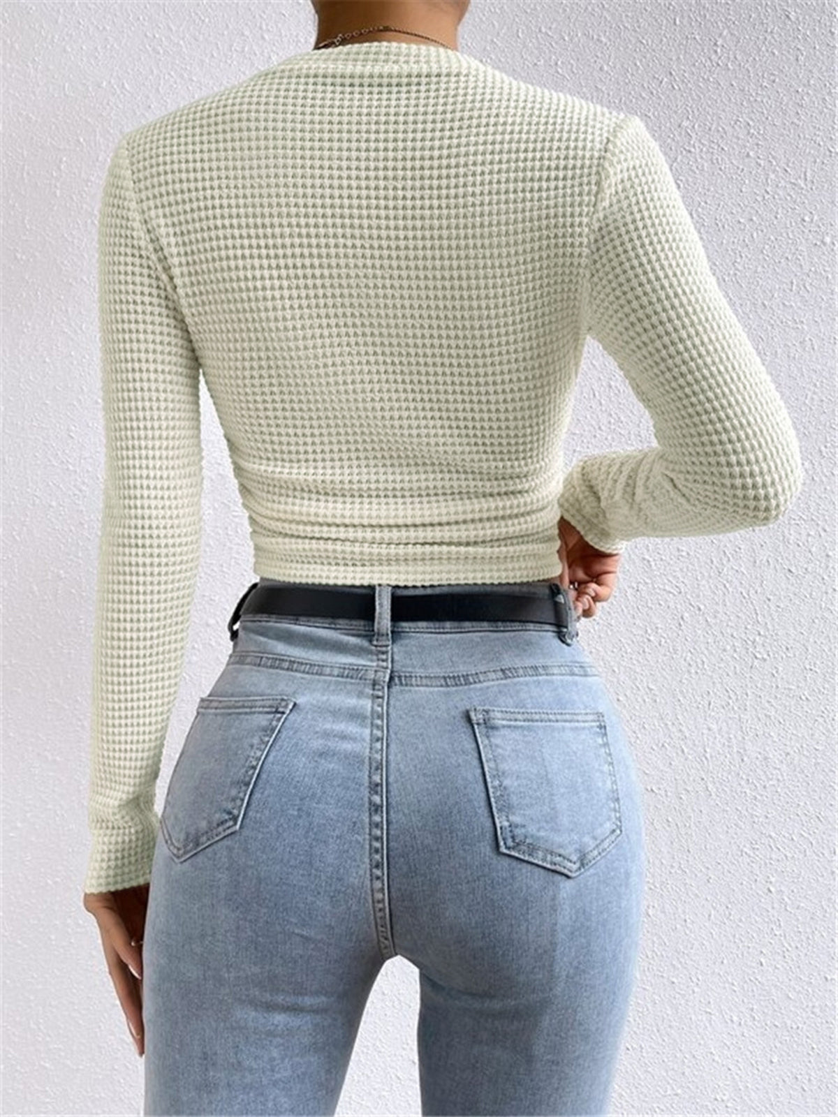 Pull slim uni gaufré 