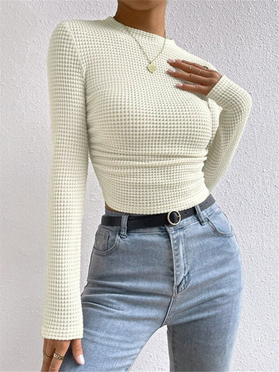 Pull slim uni gaufré 