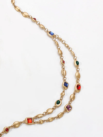 Double-Layer Colorful Beaded Necklace