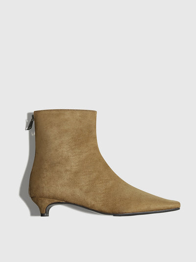 Suede Kitten Ankle Boots