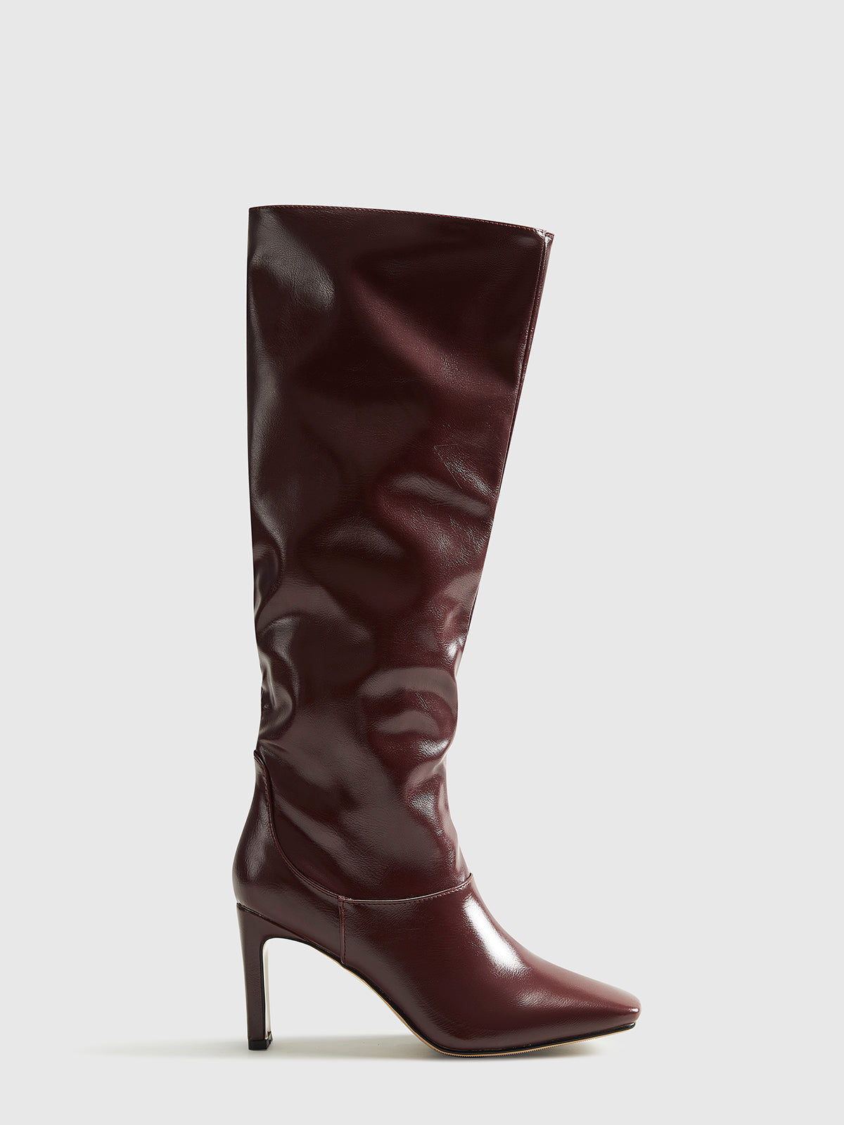 High-Heel Square Toe Knee-High Boots