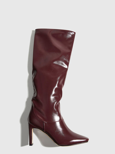 High-Heel Square Toe Knee-High Boots