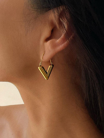 AMARE Boucles d'Oreilles Pendantes en Forme de V Minimalistes