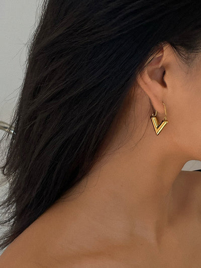 AMARE Boucles d'Oreilles Pendantes en Forme de V Minimalistes