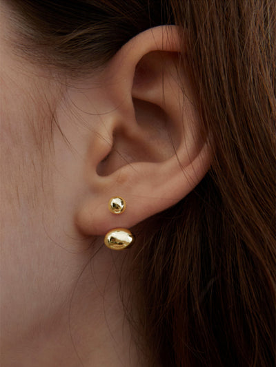 AMARE Boucles d'Oreilles Clous Ovales Minimalistes