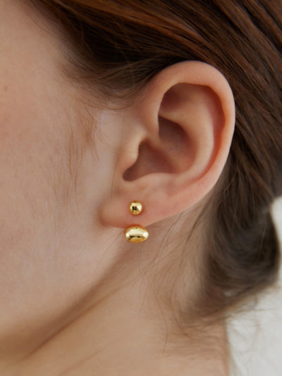 AMARE Boucles d'Oreilles Clous Ovales Minimalistes