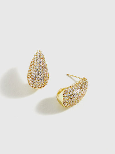 AMARE Boucles d'Oreilles Clous Teardrop Zircon Étincelant