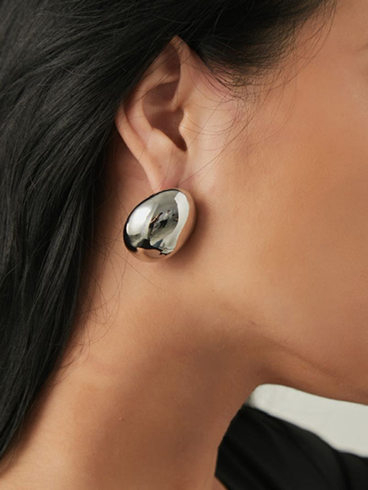 AMARE Boucles d'Oreilles Clous Ovales Minimalistes