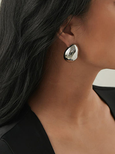 AMARE Boucles d'Oreilles Clous Ovales Minimalistes