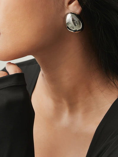 AMARE Boucles d'Oreilles Clous Ovales Minimalistes