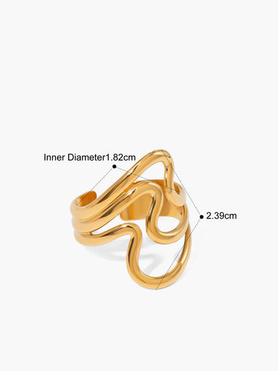 AMARE 1pc Bague Ouverte Irregulière Vague