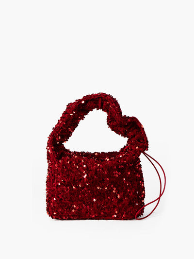 Sequins Drawstring Velvet Armpit Bag