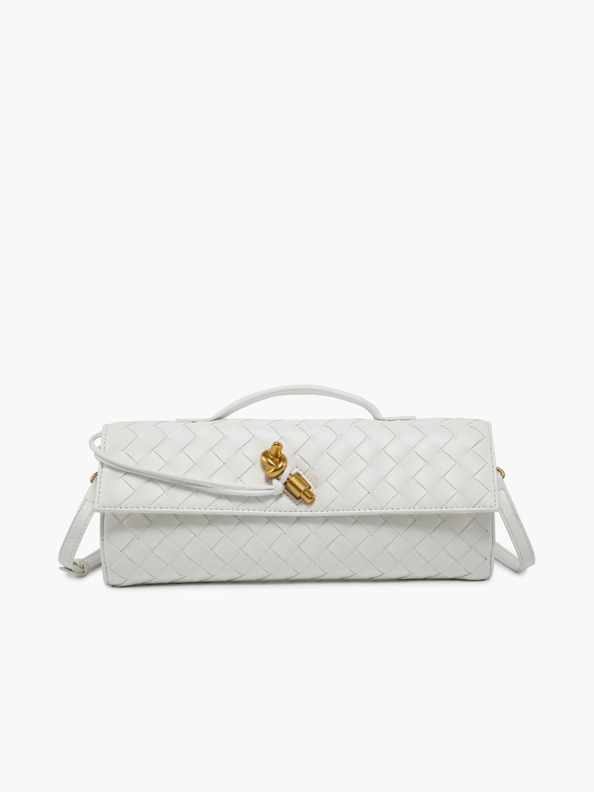 Two Way Woven Flap Clutch Shoulder Bag