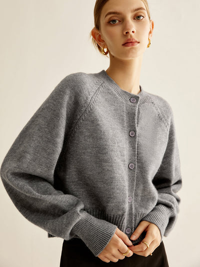 Cardigan à col rond et boutonnage 