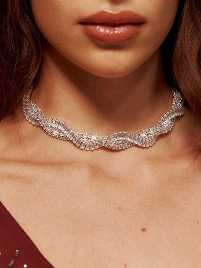 Rhinestone Twist Choker Necklace