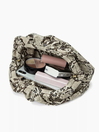 Snakeskin Print Cloud Clutch Bag